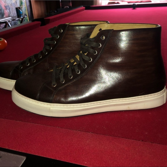 Magnanni Chocolate Wood Grained High Top Sneakers - Picture 2 of 4